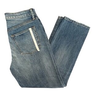 Vince Tomboy Relaxed Straight Leg Jeans Blue Wash Size 27 100% Cotton NWOT